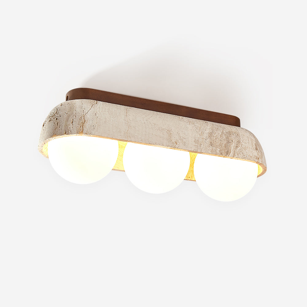 Norelina plafondlamp travertin Rechthoekig