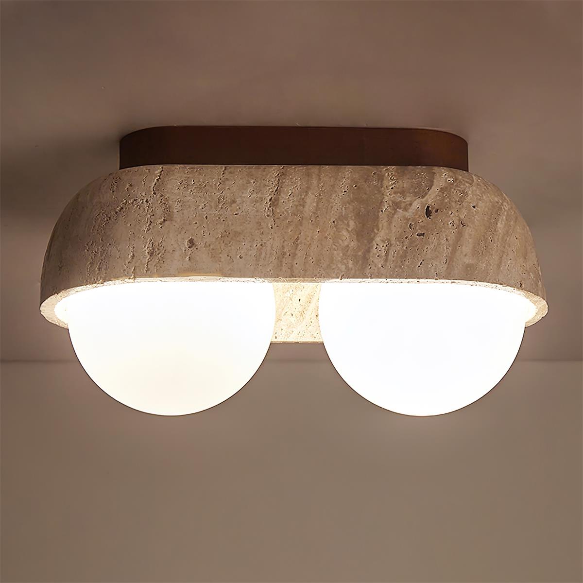 Norelina plafondlamp travertin Rechthoekig