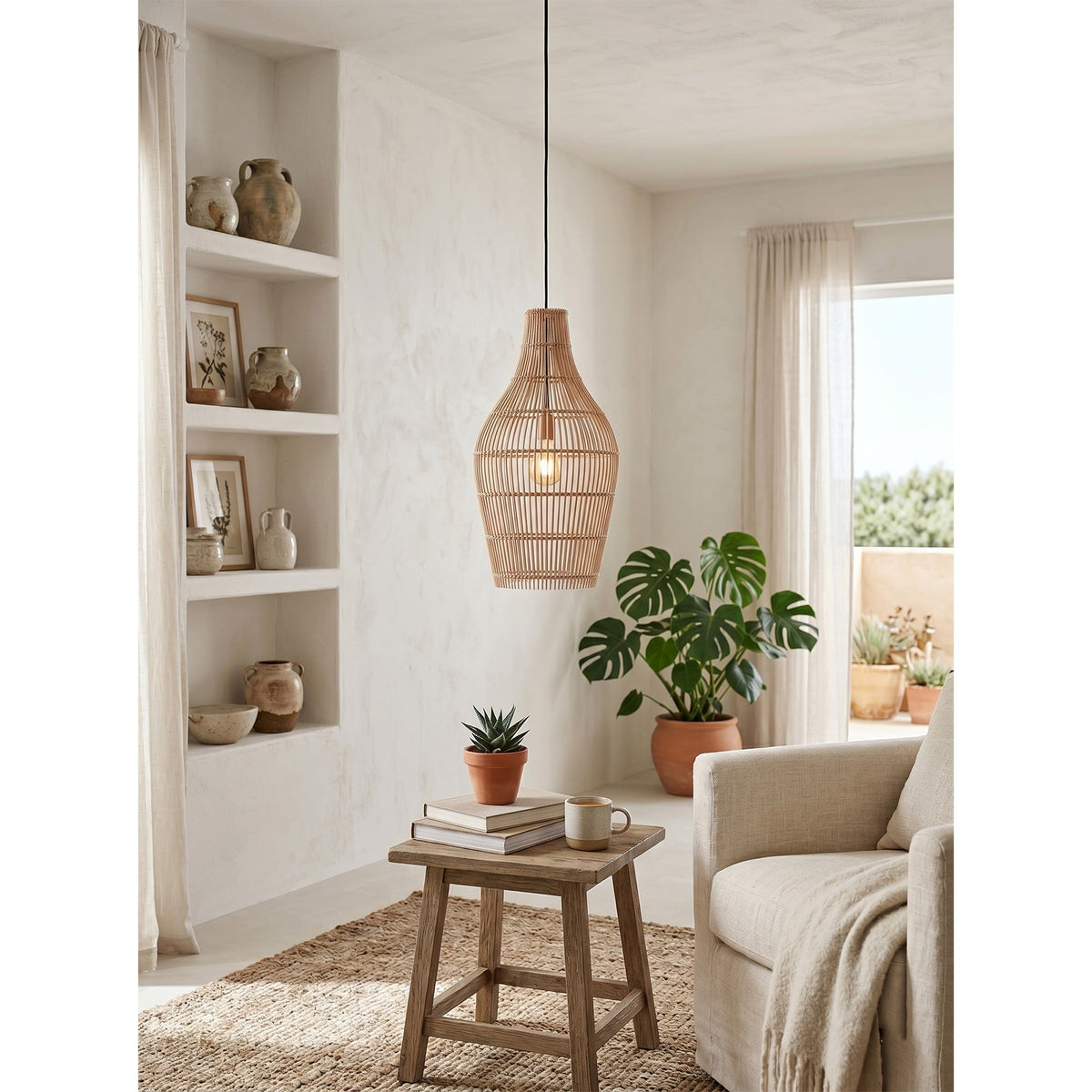 Canerielle rotan hanglamp
