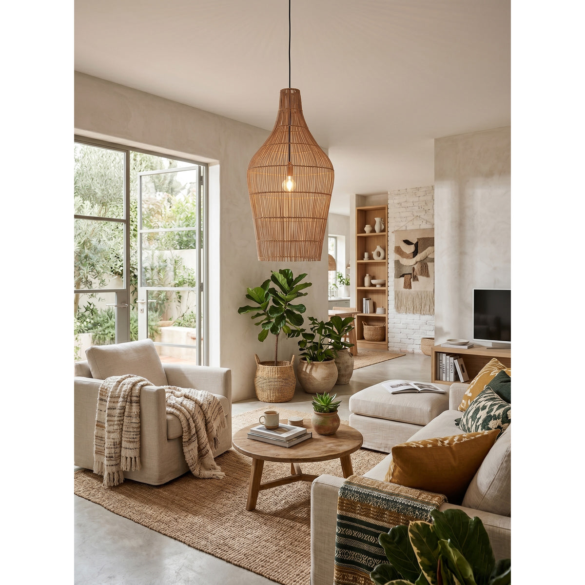 Canerielle rotan hanglamp