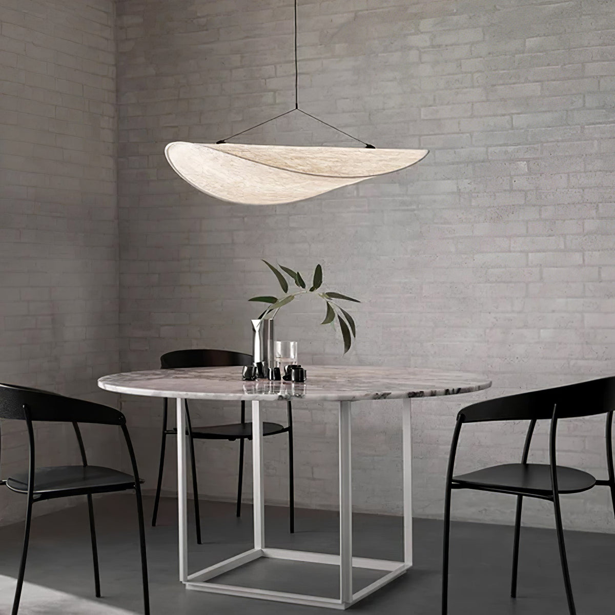 Larenol hanglamp van glas van papier en glasvezel
