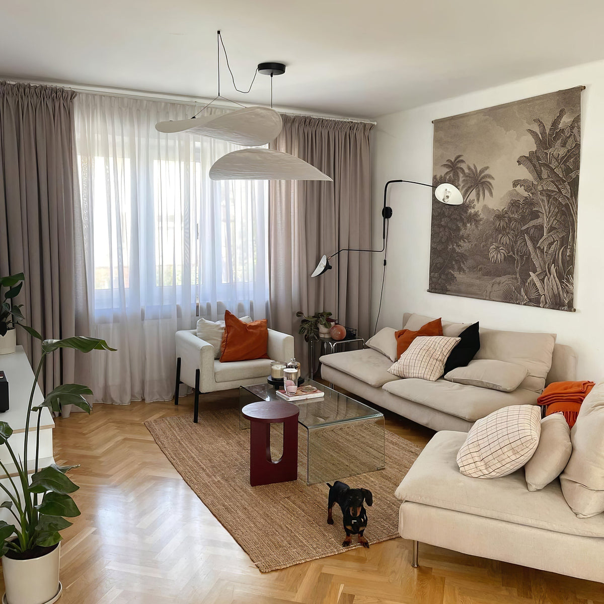 Larenol hanglamp van glas van papier en glasvezel