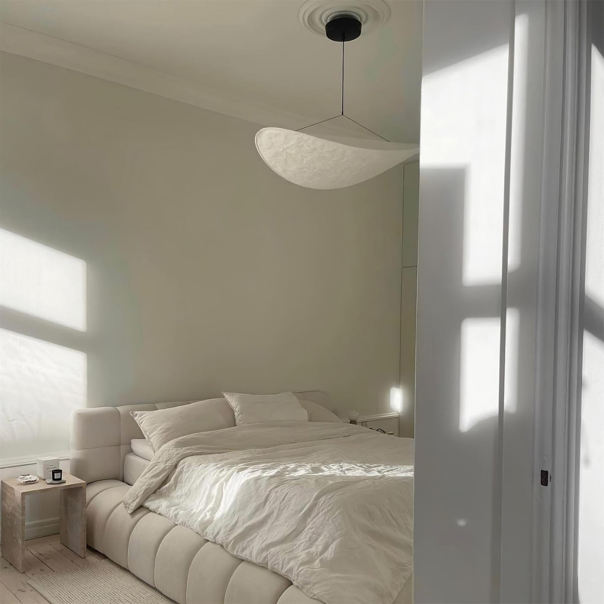 Larenol hanglamp van glas van papier en glasvezel