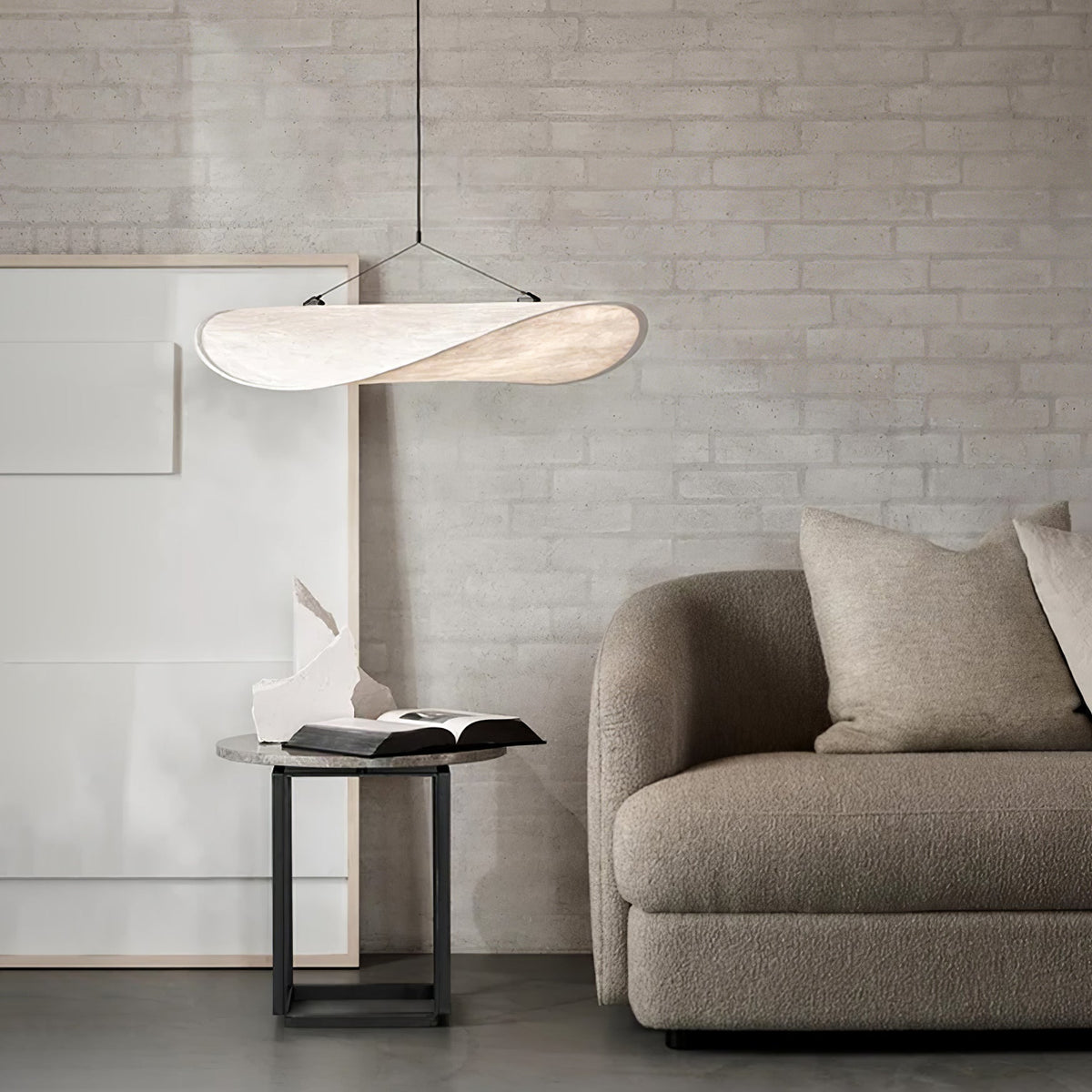Larenol hanglamp van glas van papier en glasvezel