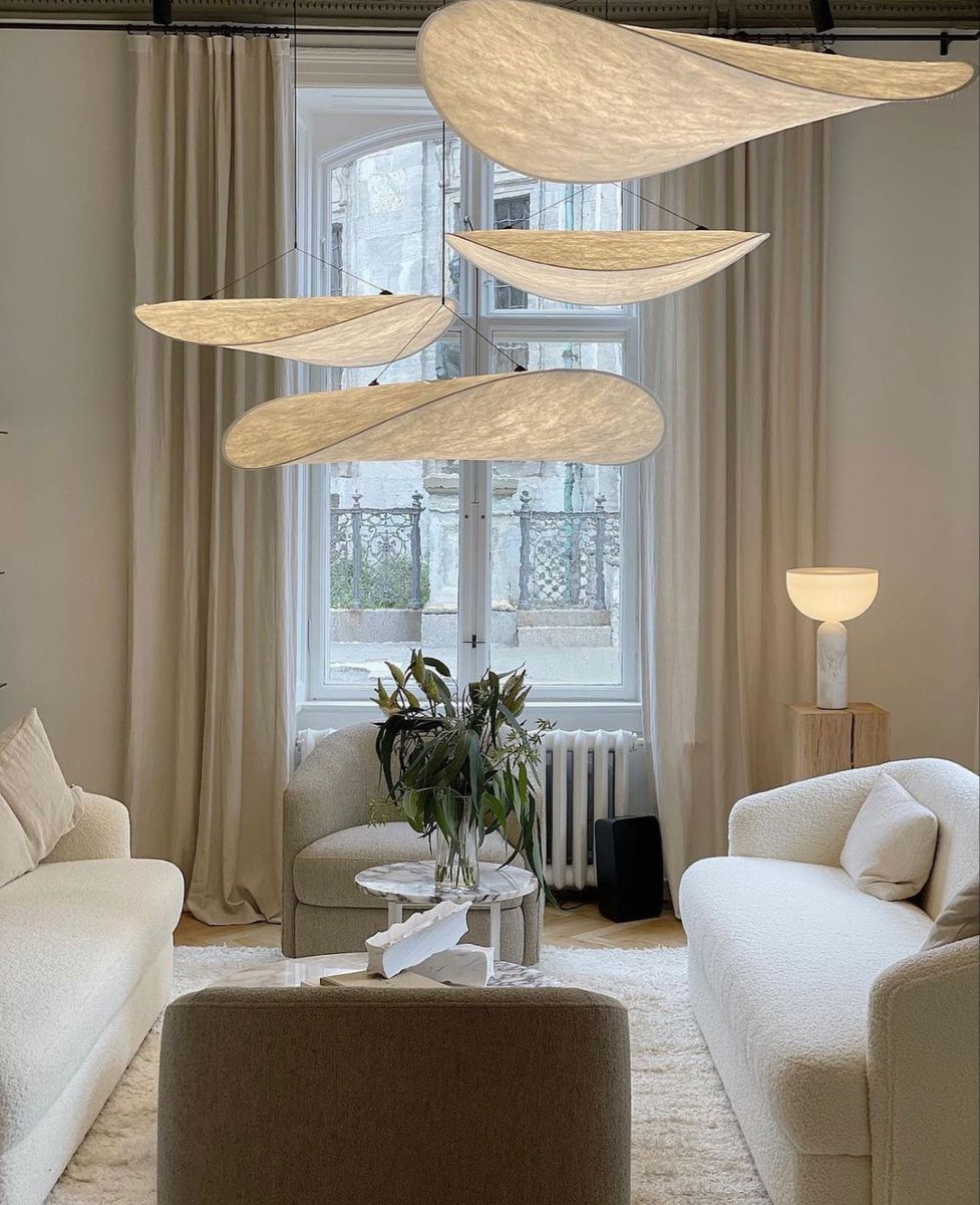Larenol hanglamp van glas van papier en glasvezel