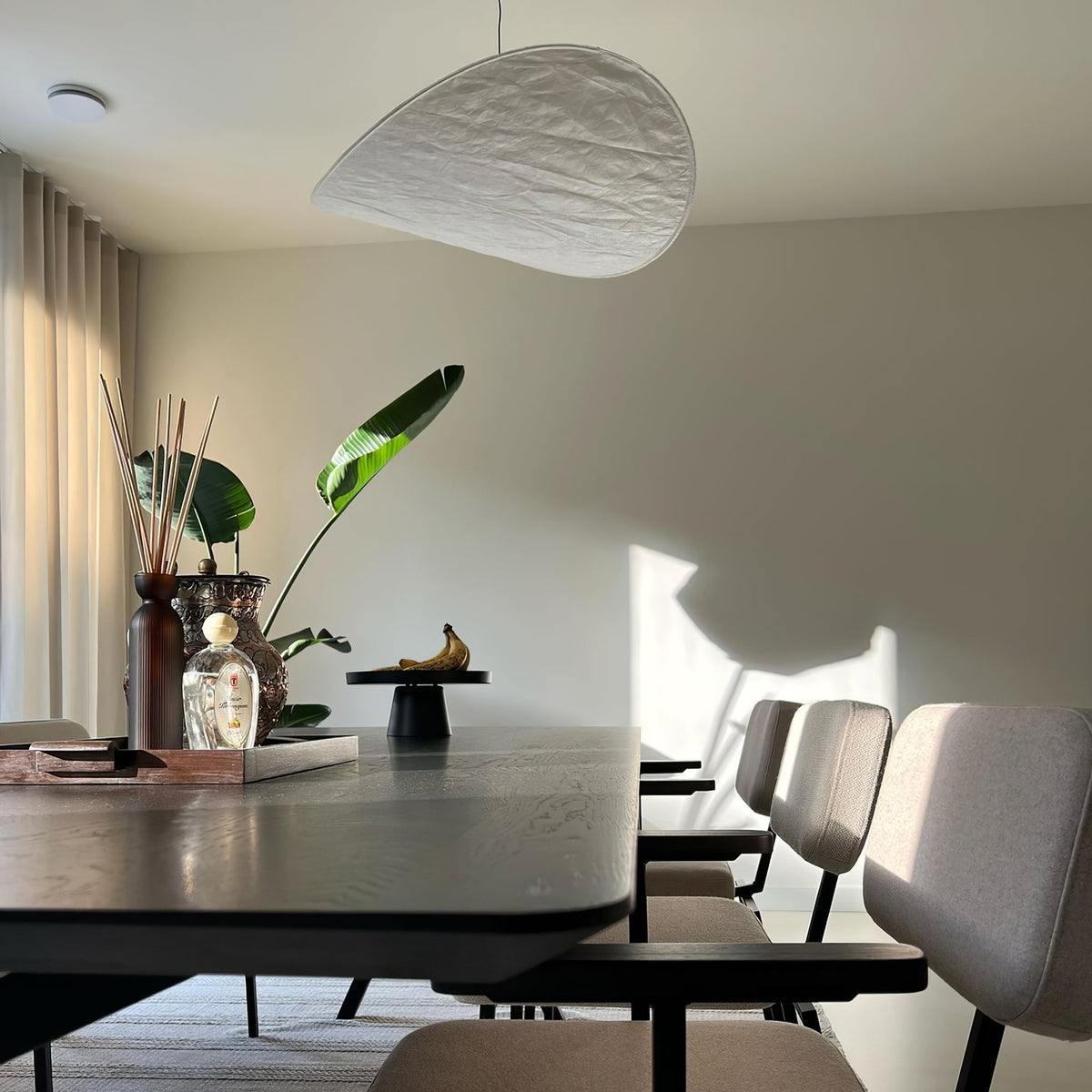 Larenol hanglamp van glas van papier en glasvezel