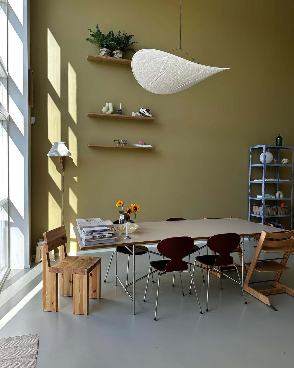 Larenol hanglamp van glas van papier en glasvezel