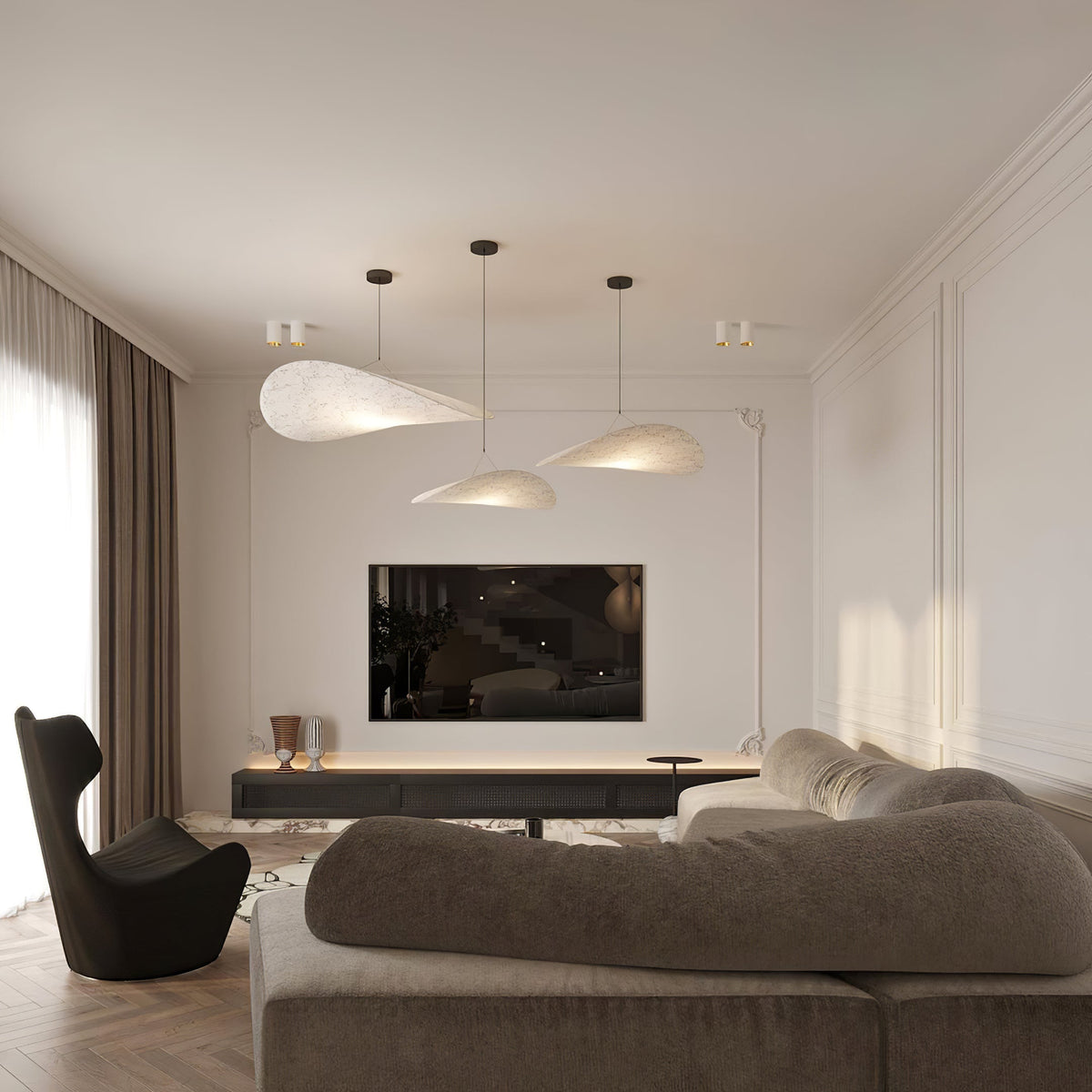 Luminette minimalistisch hanglamp van zijde