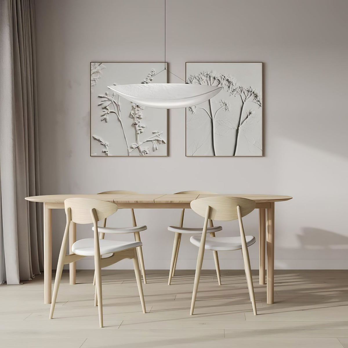 Larenol hanglamp van glas van papier en glasvezel