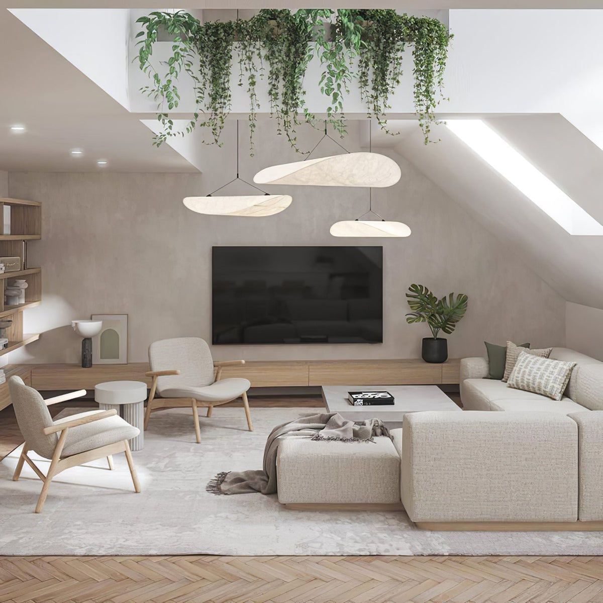 Luminette minimalistisch hanglamp van zijde