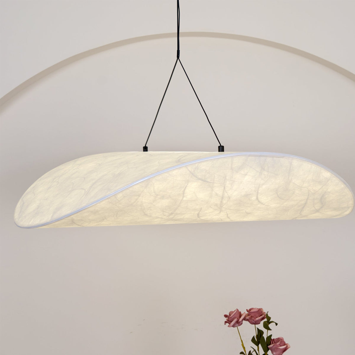 Luminette minimalistisch hanglamp van zijde