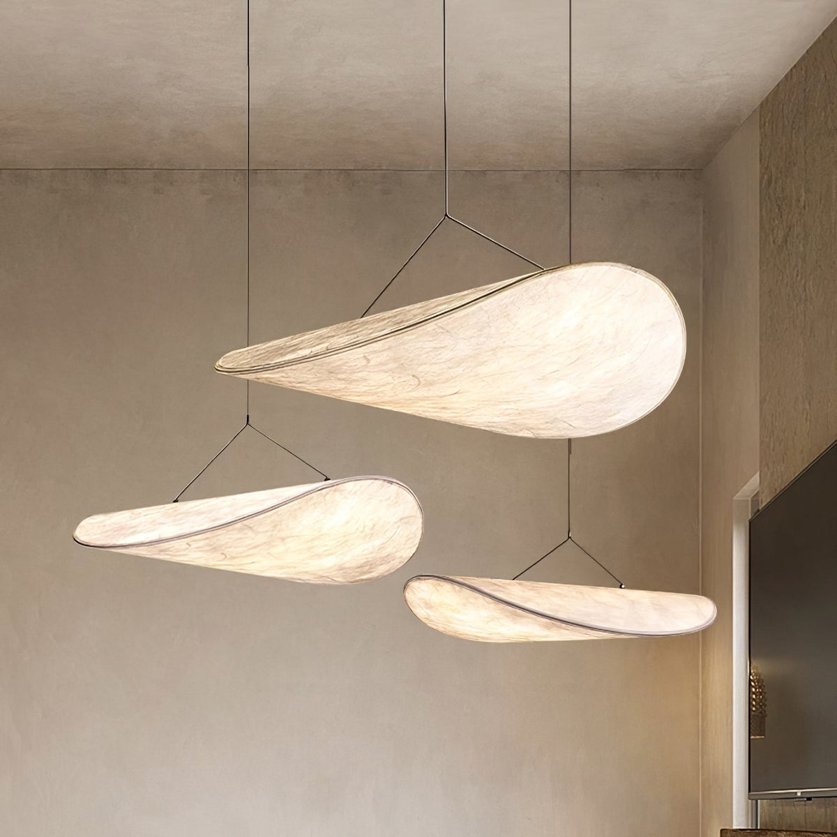 Luminette minimalistisch hanglamp van zijde
