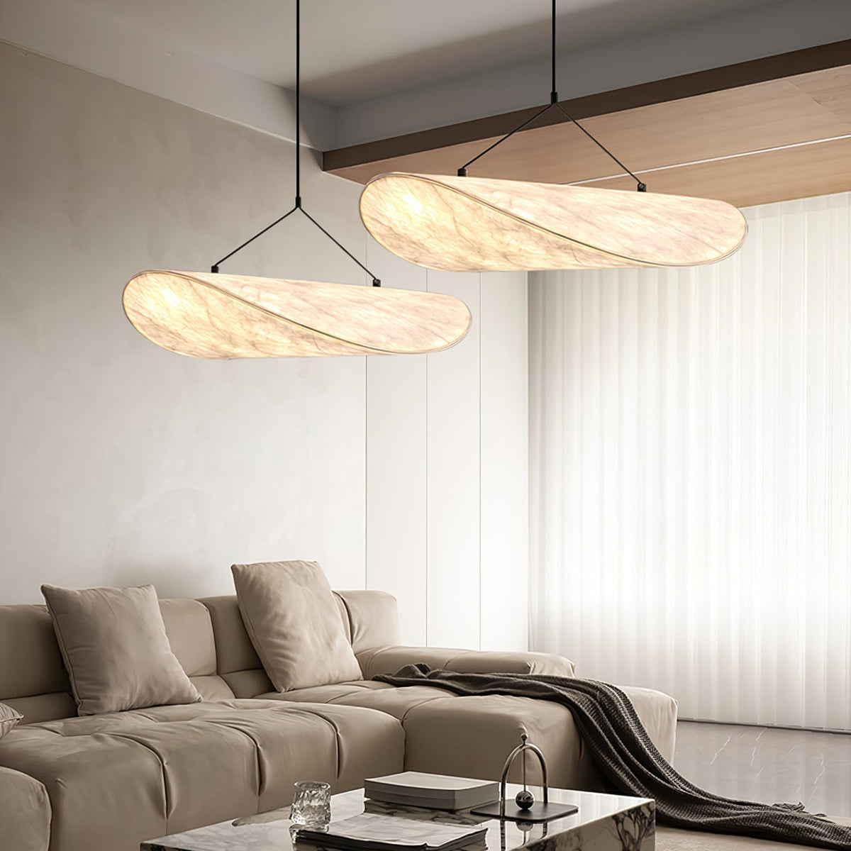 Luminette minimalistisch hanglamp van zijde