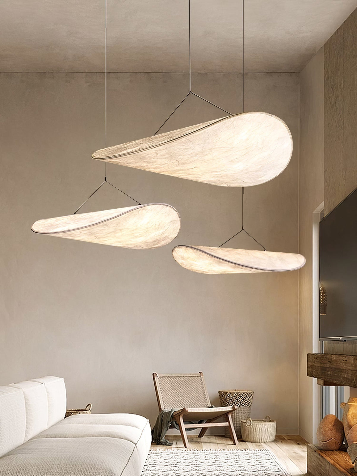 Luminette minimalistisch hanglamp van zijde