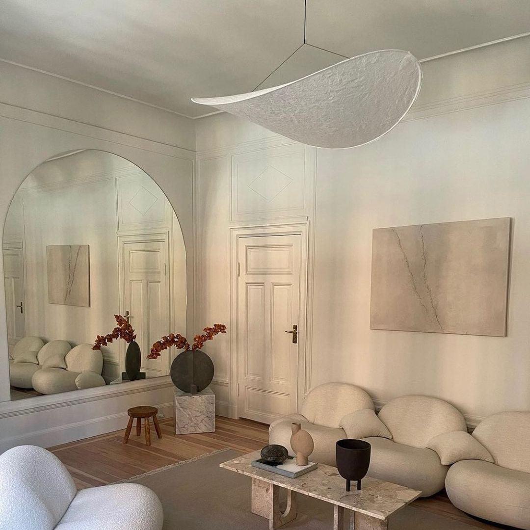 Larenol hanglamp van glas van papier en glasvezel