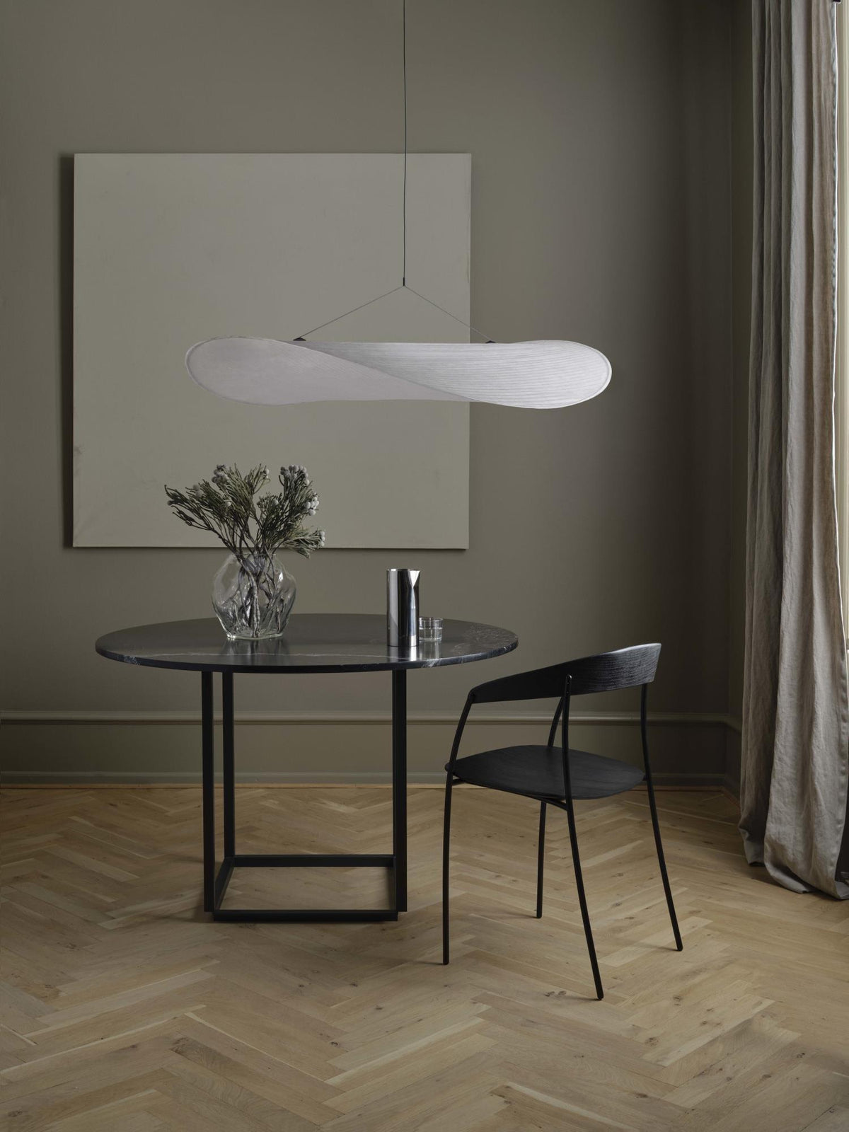 Larenol hanglamp van glas van papier en glasvezel