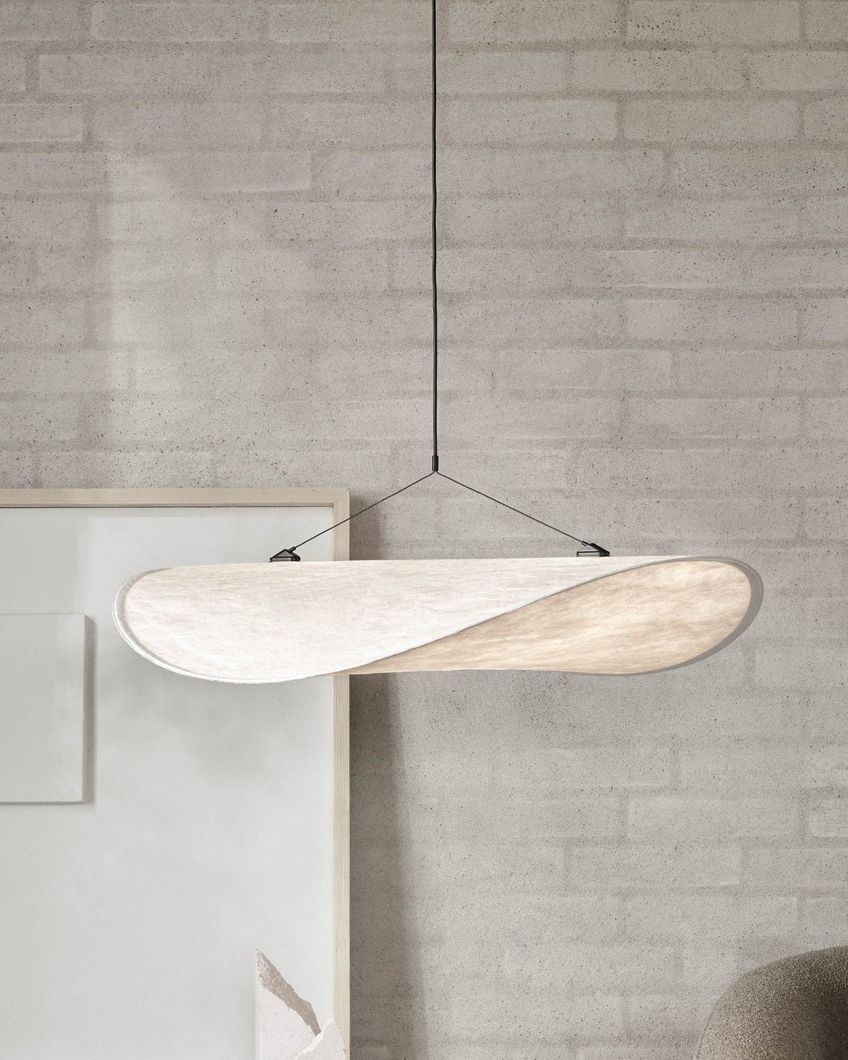 Larenol hanglamp van glas van papier en glasvezel