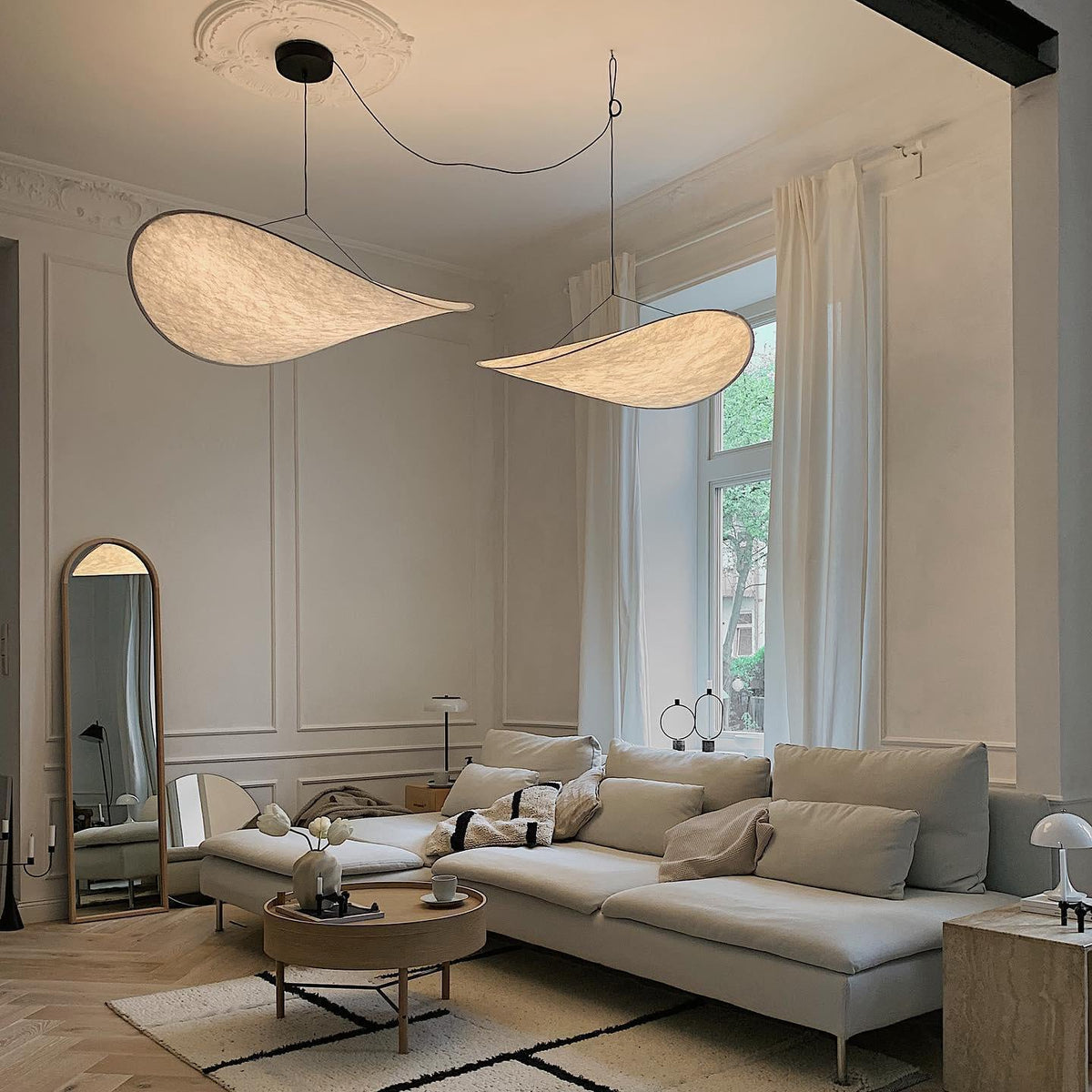 Luminette minimalistisch hanglamp van zijde