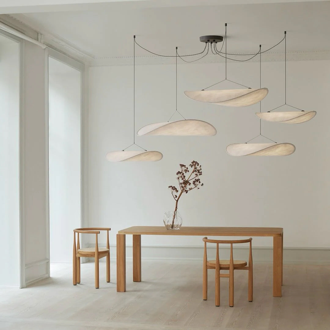 Larenol hanglamp van glas van papier en glasvezel
