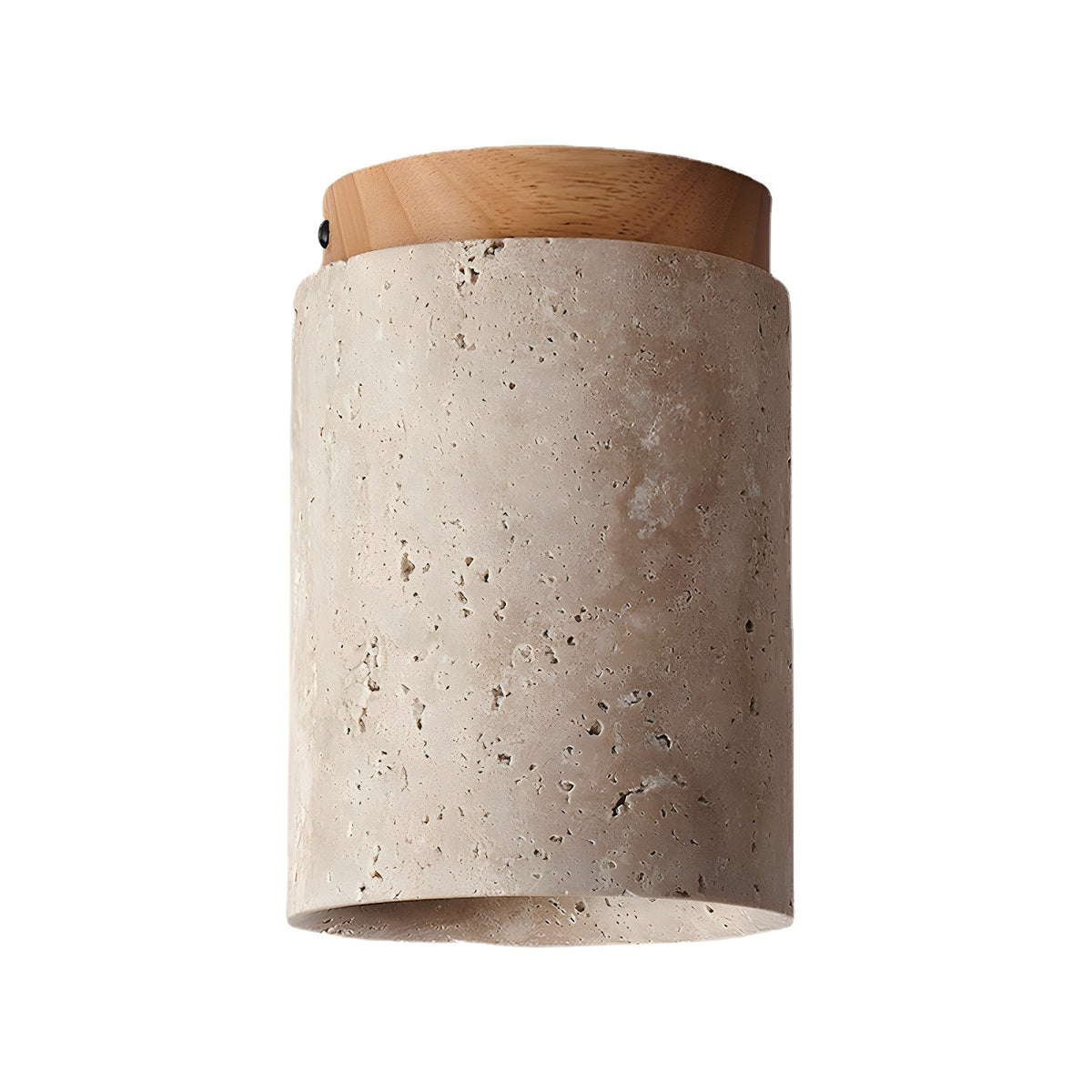 Valelelle plafondlamp met cilindrische kap van travertin