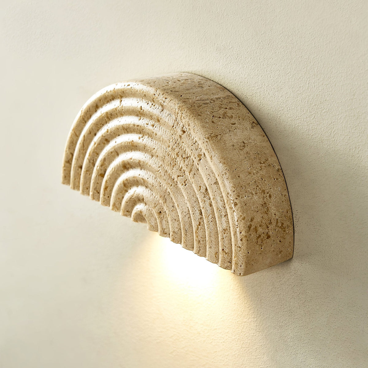 Faro travertin Half-Moon wandlamp