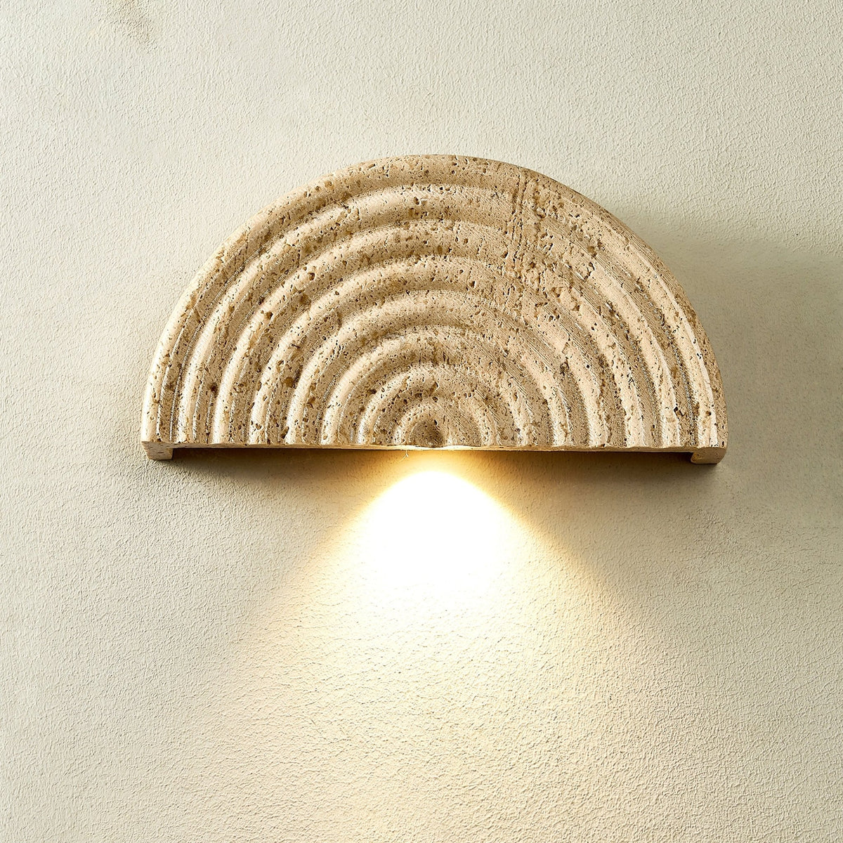 Faro travertin Half-Moon wandlamp
