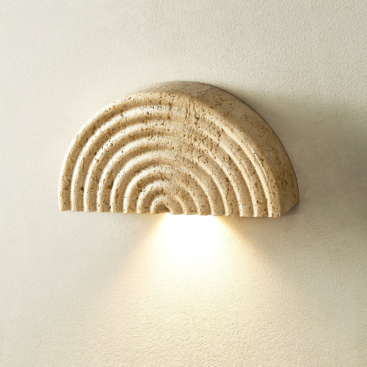 Faro travertin Half-Moon wandlamp