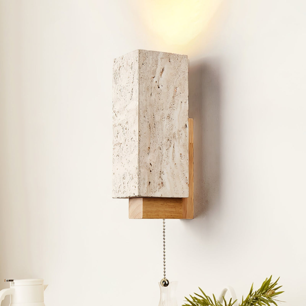 Elsoran travertin Block wandlamp