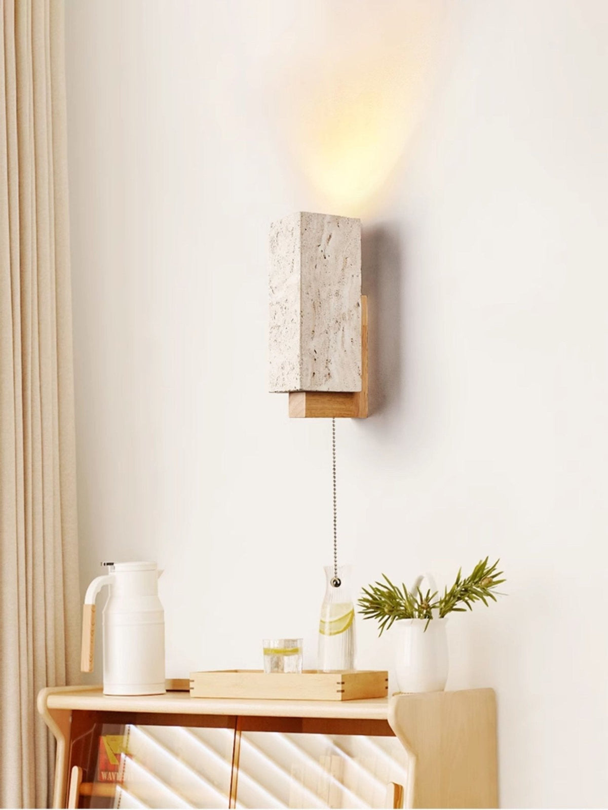 Elsoran travertin Block wandlamp