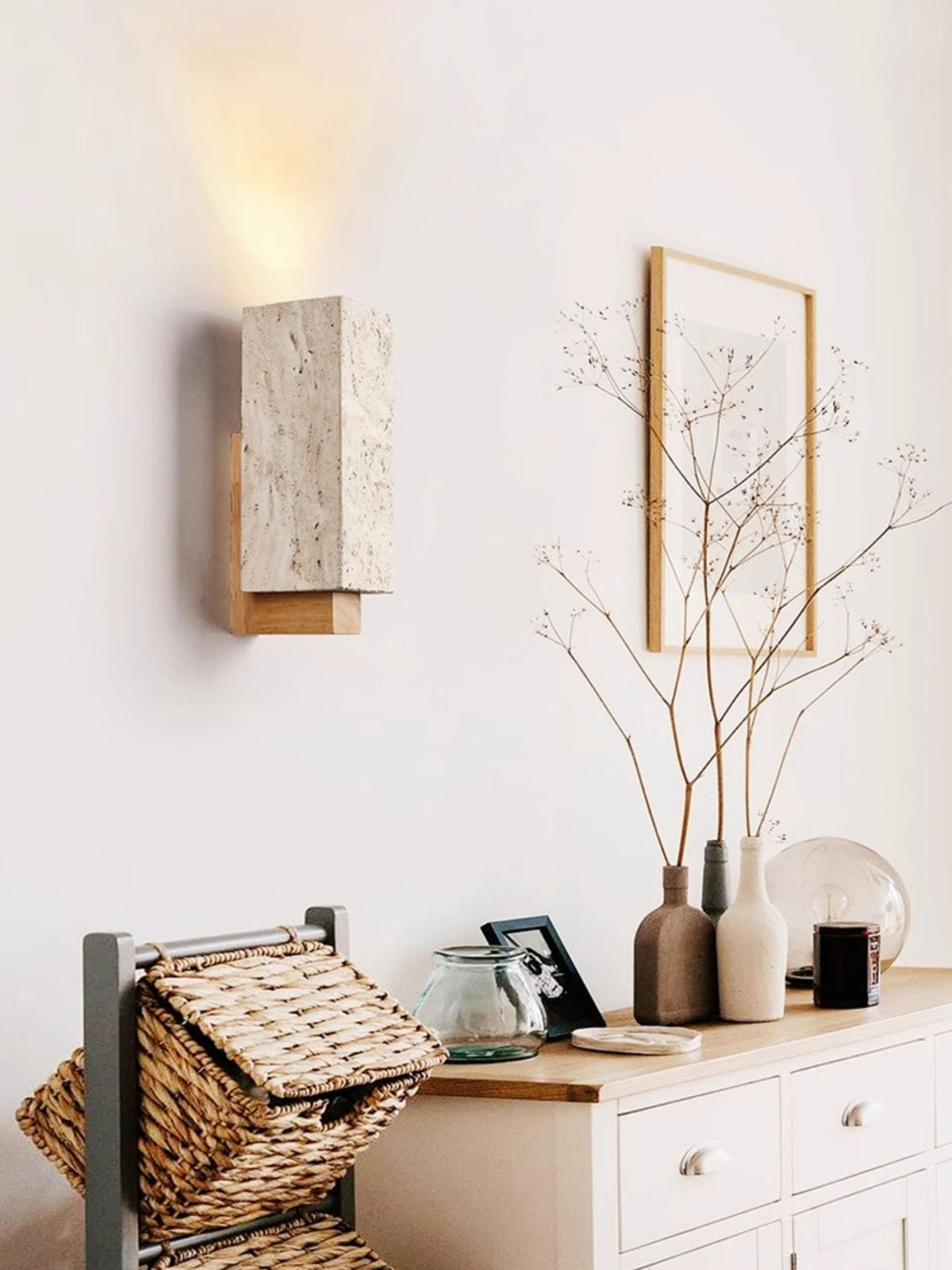 Elsoran travertin Block wandlamp