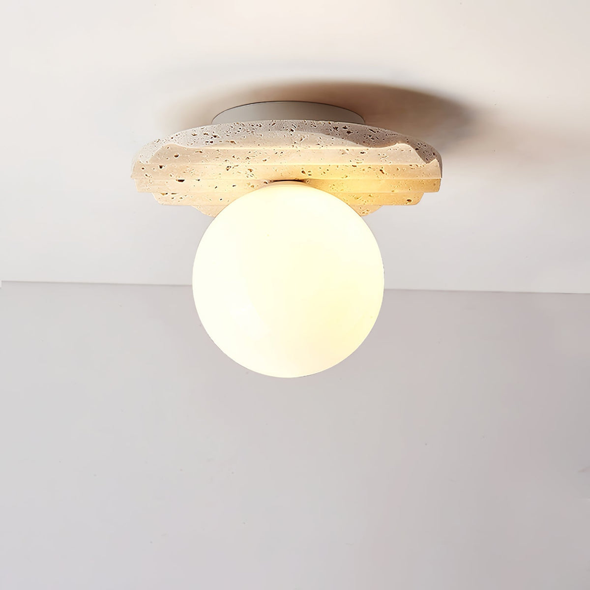 Travertin golf Plafondlamp