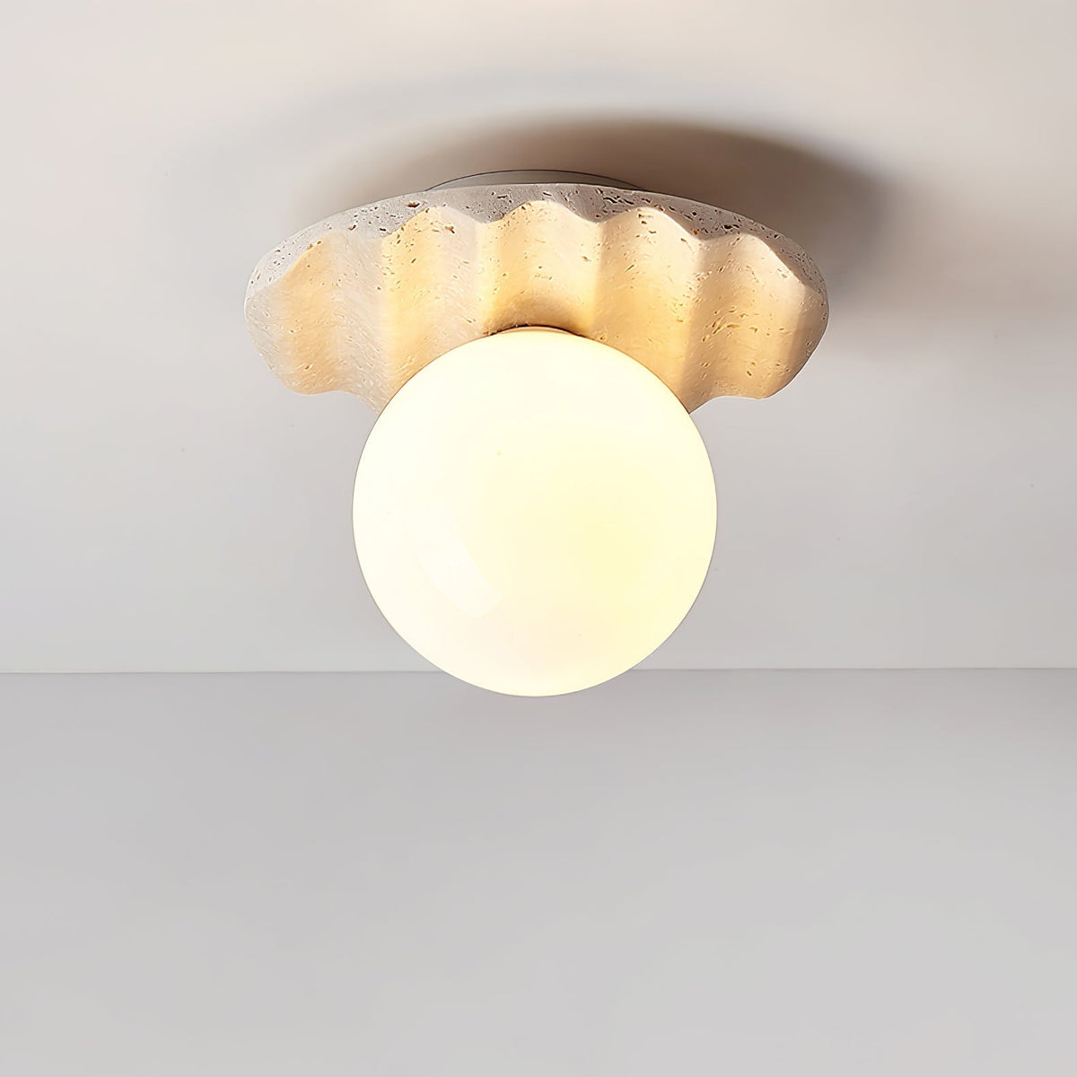 Travertin golf Plafondlamp