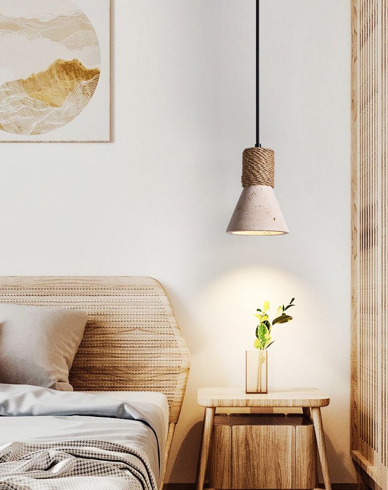 Taverette Vintage Geel Travertin Touw Hanglamp