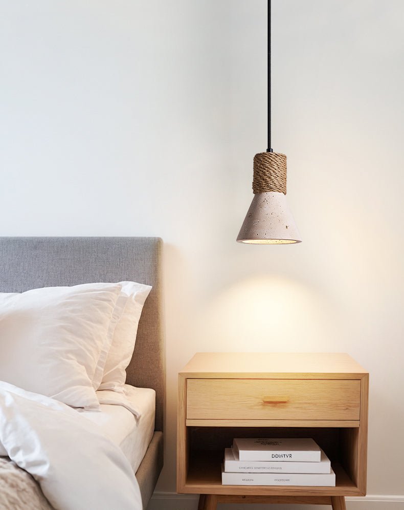 Taverette Vintage Geel Travertin Touw Hanglamp