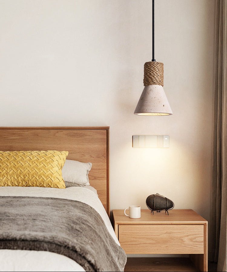 Taverette Vintage Geel Travertin Touw Hanglamp