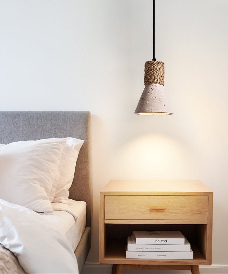 Taverette Vintage Geel Travertin Touw Hanglamp