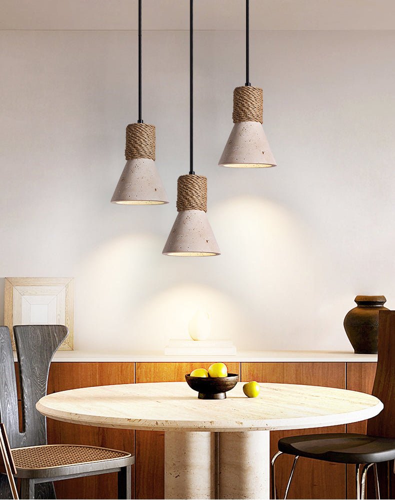 Taverette Vintage Geel Travertin Touw Hanglamp