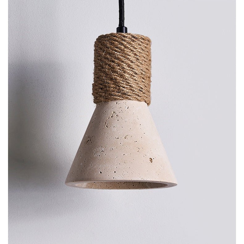 Taverette Vintage Geel Travertin Touw Hanglamp