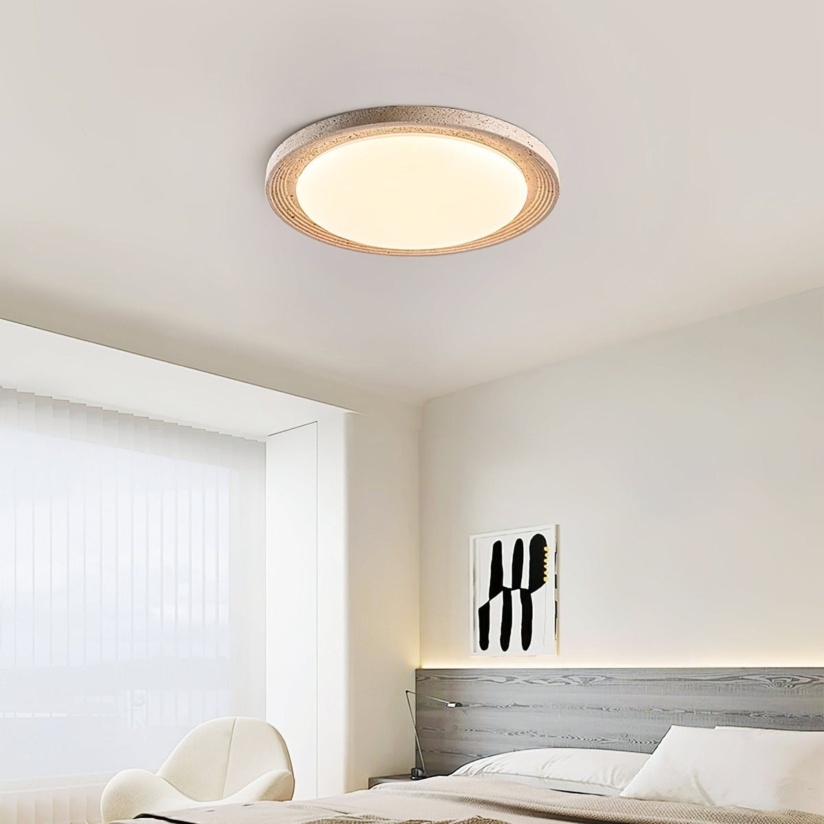 Orinir minimalistische plafondlamp van geel travertin