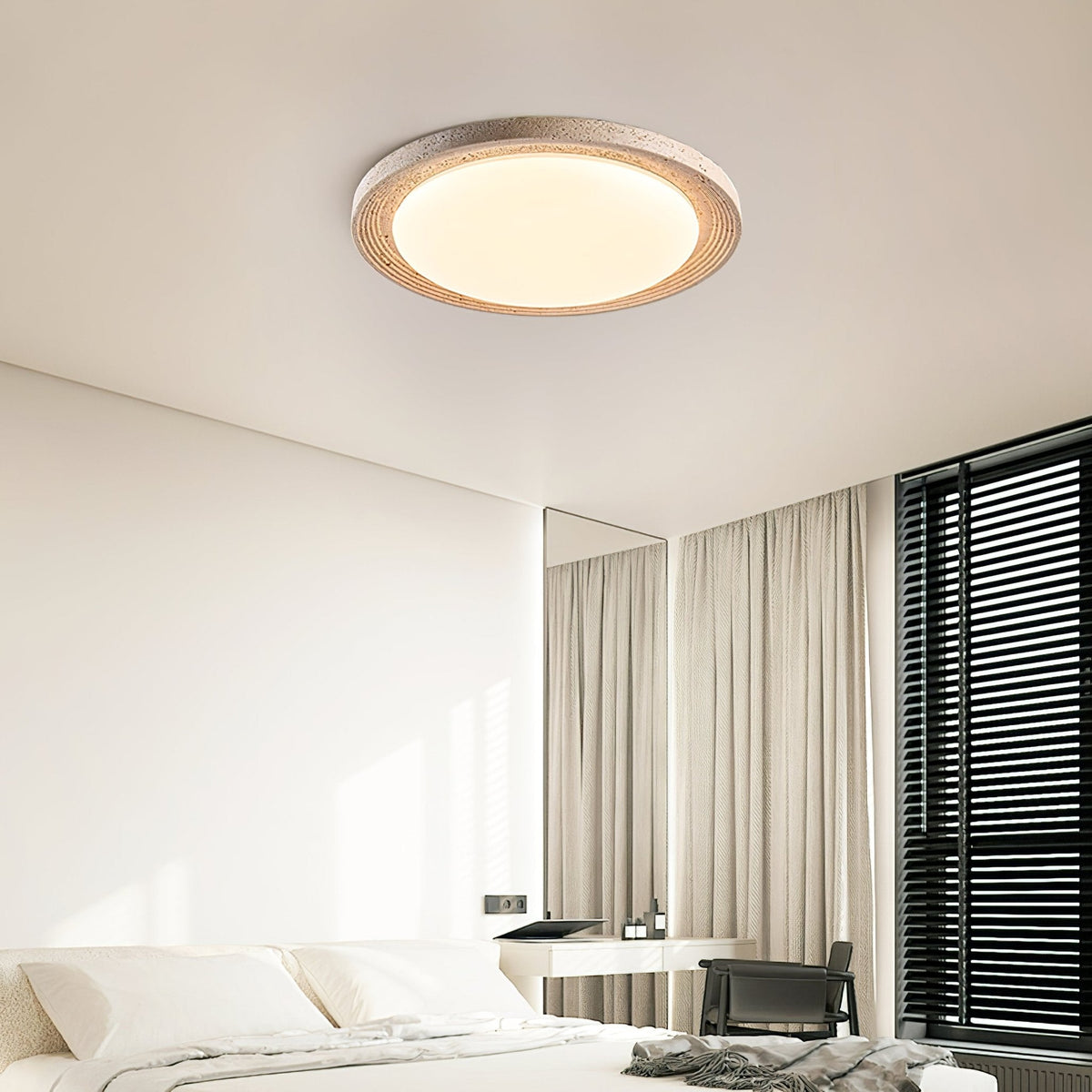 Orinir minimalistische plafondlamp van geel travertin