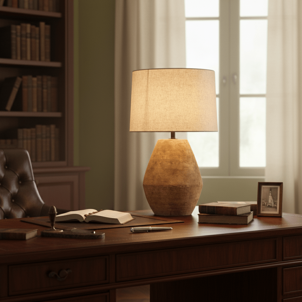 Textured Terracotta Toned tafellamp