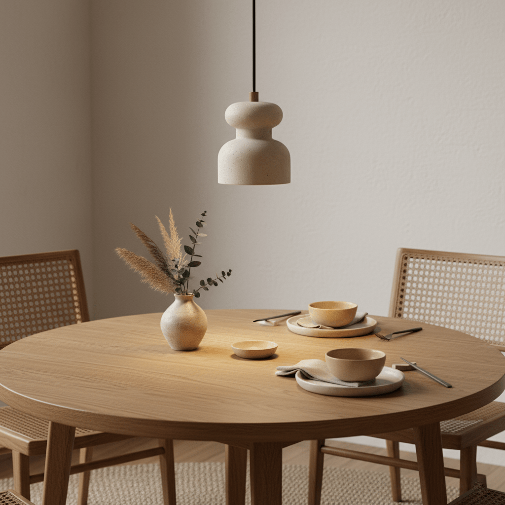 Ansel Textured travertin Gourd hanglamp