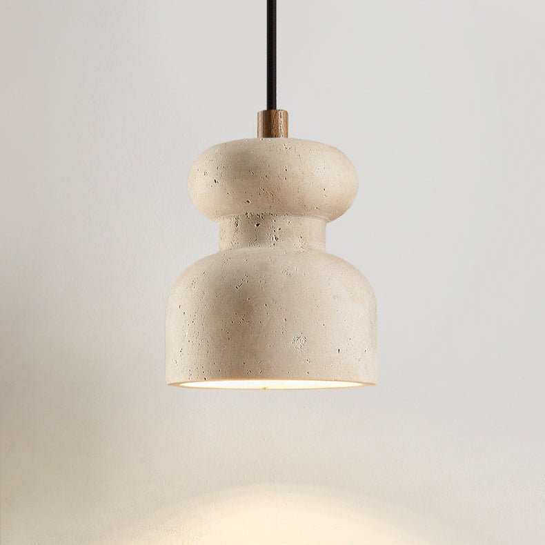 Ansel Textured travertin Gourd hanglamp