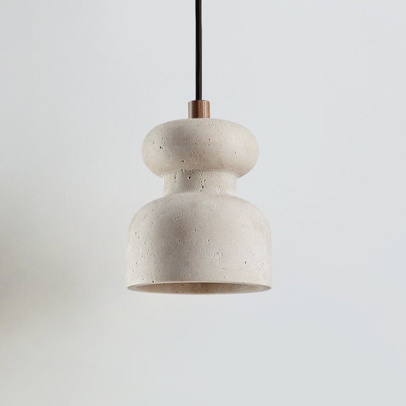 Ansel Textured travertin Gourd hanglamp