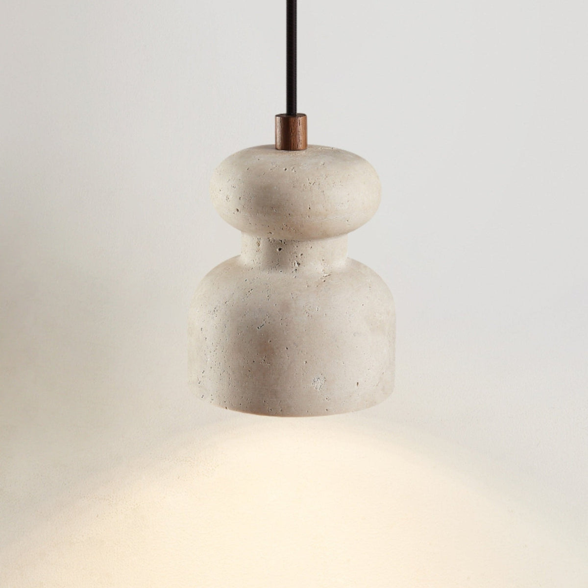 Ansel Textured travertin Gourd hanglamp