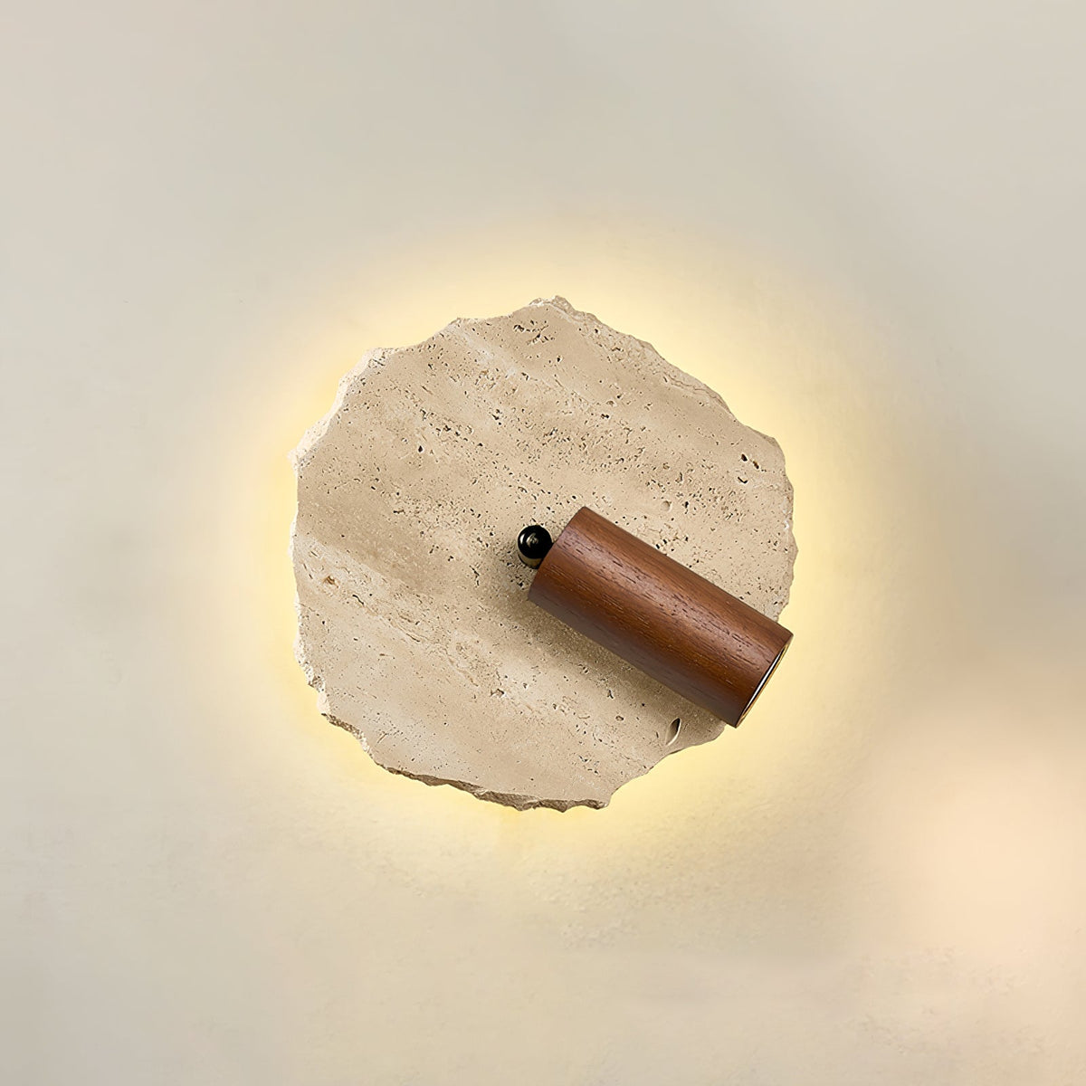 Valeriella wandlamp in Geel travertin