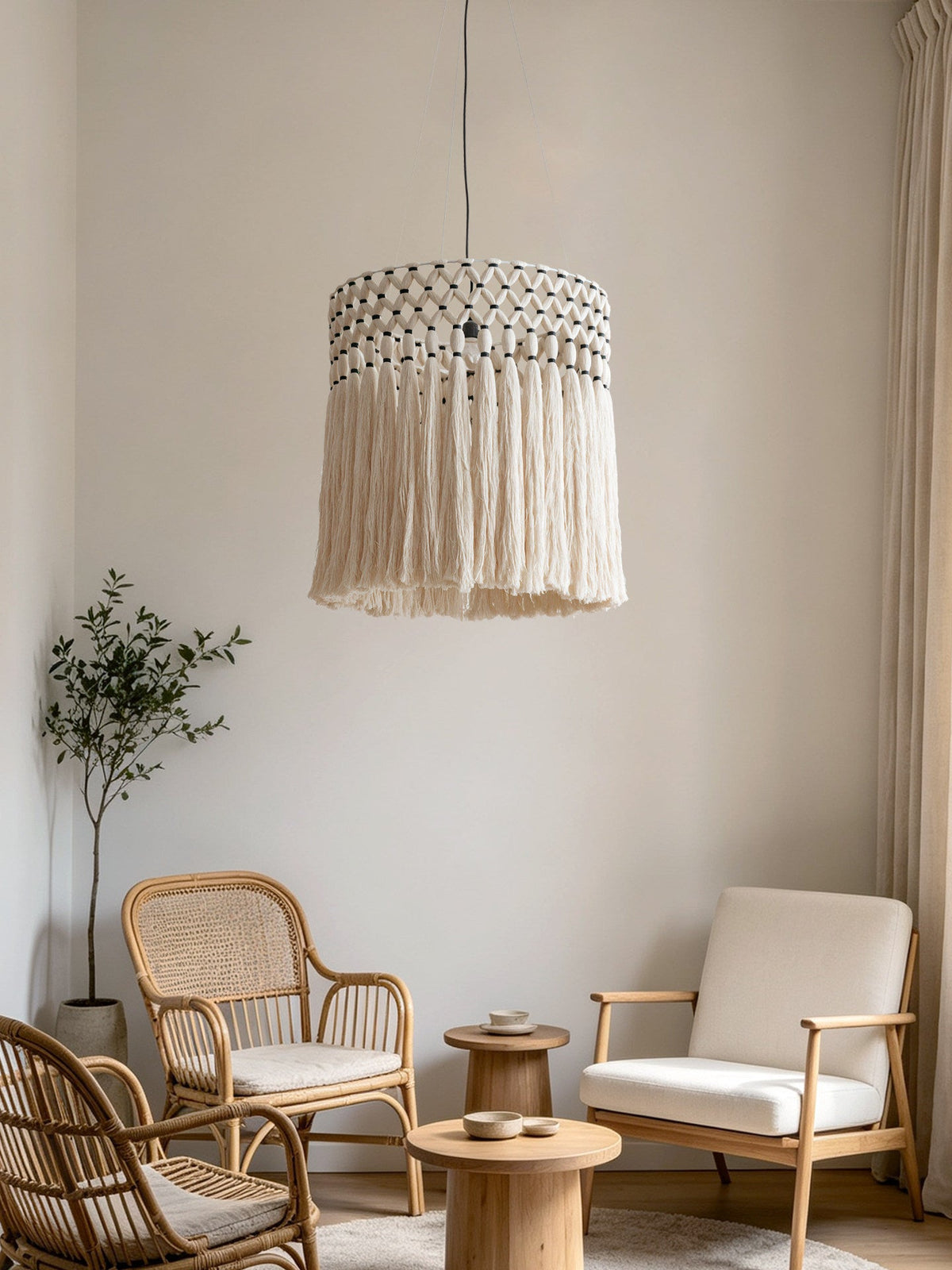 Ulmont macramé kwastjes hanglamp