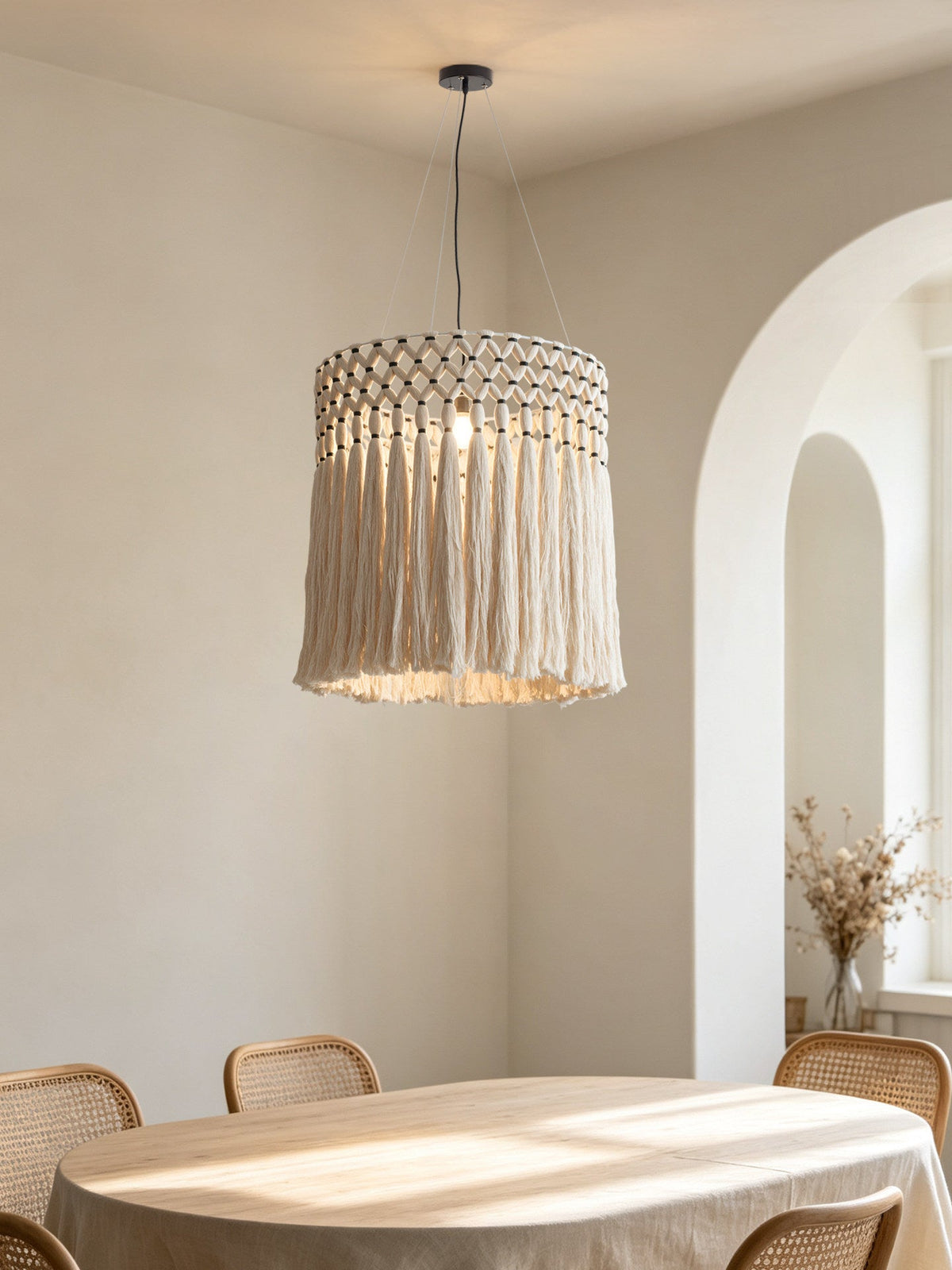 Ulmont macramé kwastjes hanglamp