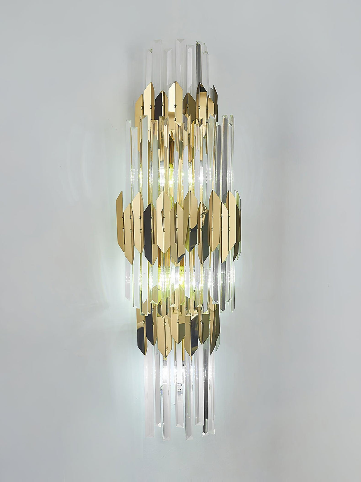 Elyoaria wandlamp met drie lagen kristal in Nordic-art stijl