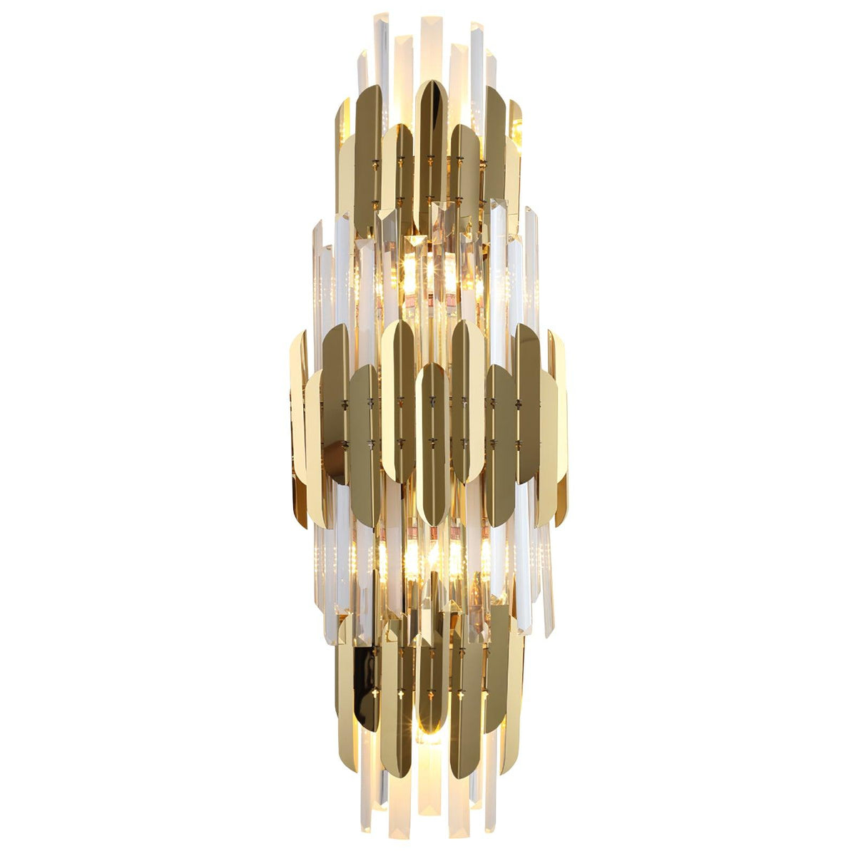 Elyoaria wandlamp met drie lagen kristal in Nordic-art stijl
